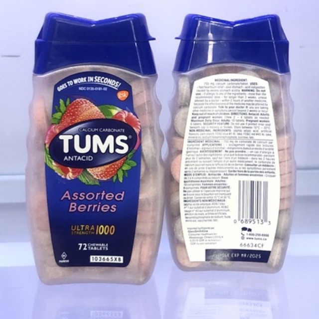 Tums Antacid Chewing Tablet Reduce Stomach Indigestion