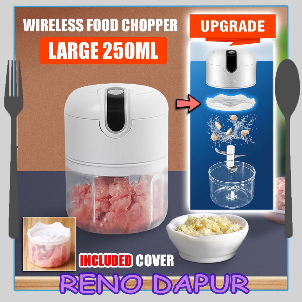 250ML Garlic Chopper Electric Food Chopper Portable Blender Food Processor Meat Grinder Pengisar Bawang Serbaguna 蒜米搅拌器