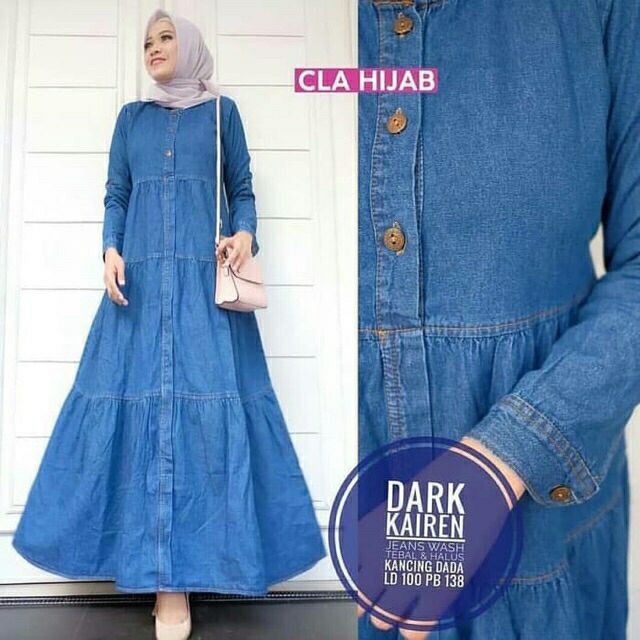 dress denim muslimah