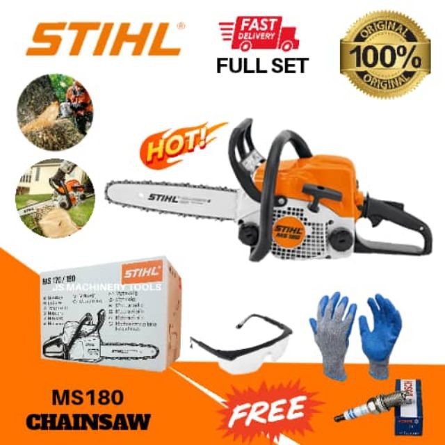 Stihl Ms180 Ms170 Ms250 With 16 18 Guide Bar Chain Saw Chainsaw 100 Guarantee Original Stihl Shopee Malaysia