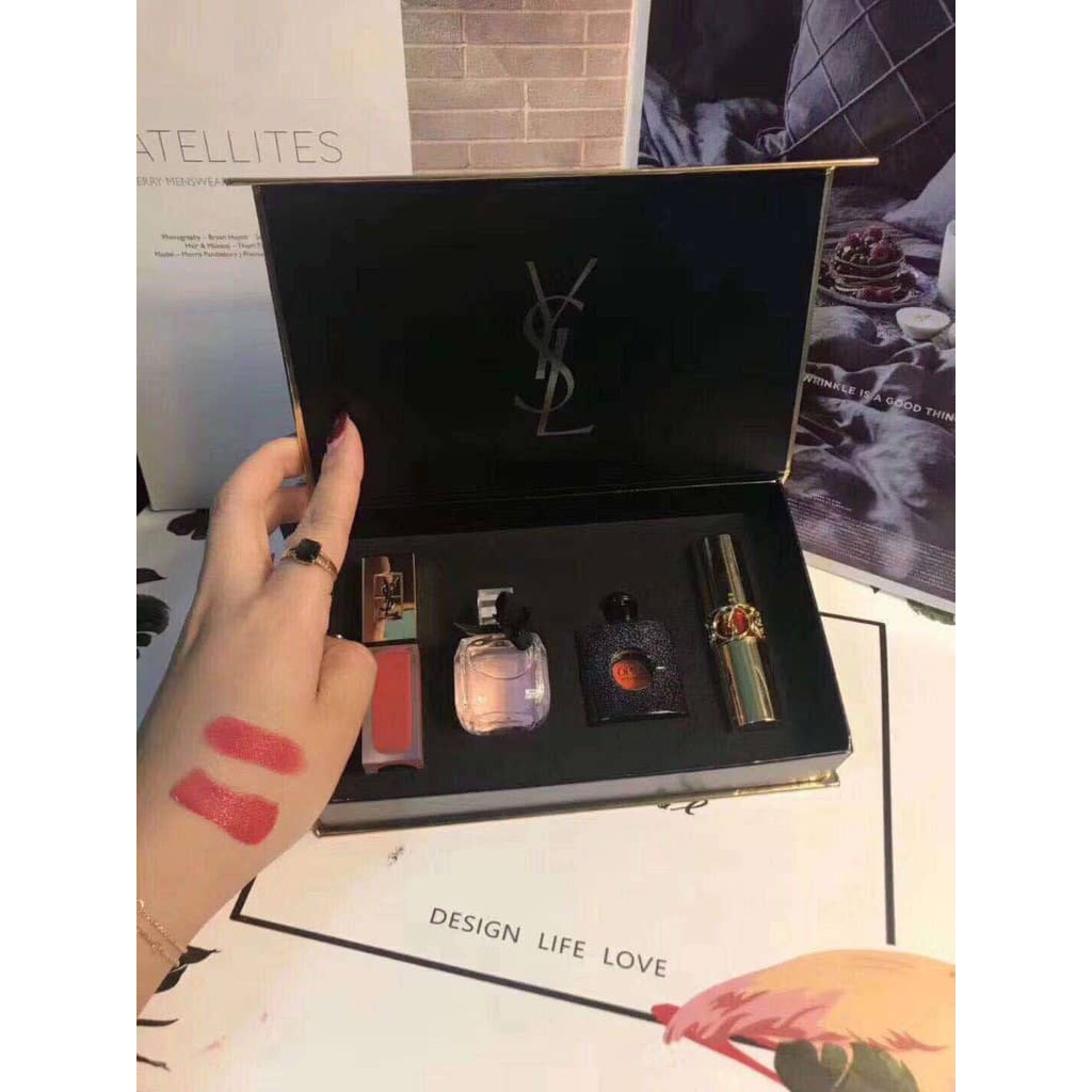 New YSL Saint Laurent Four piece Gift Box Shopee Malaysia