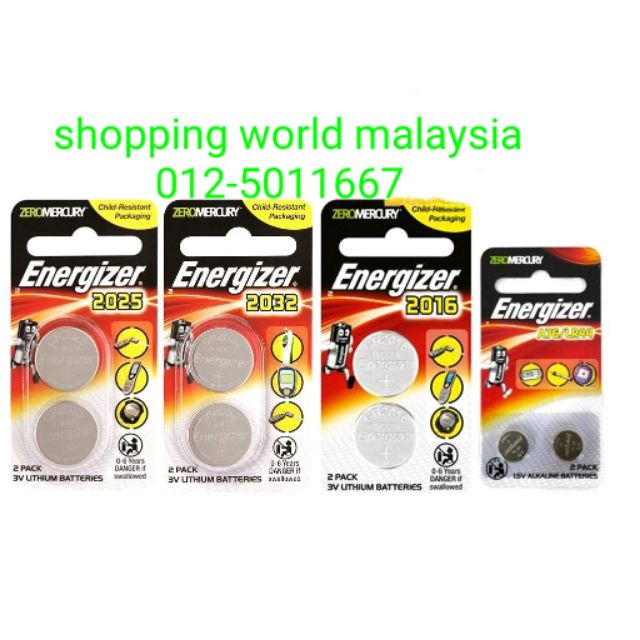 Energizer Lithium Button Battery ECR2025,CR2032, CR2016, A76, LR44