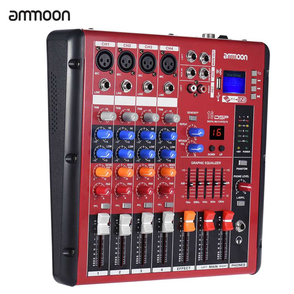ammoon Digital Bluetooth 4Channel Mic Line Audio Mixer Mixing Console