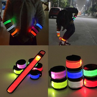 2pcs Neon LED Light Strap Wrist Slap Armband Ankle Night Running Riding Glow 