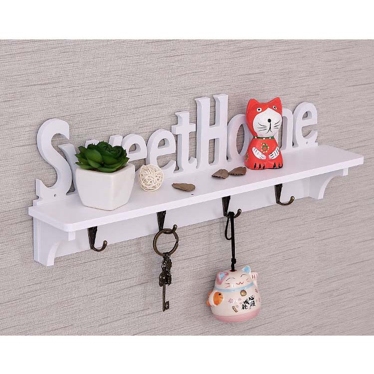 Rak Gantung Kunci & Letak Barang Hiasan Rumah Wall Mount Shelf Rack ...