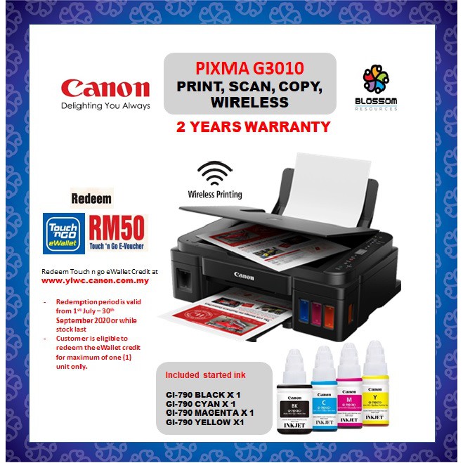 Canon Pixma G3010 Refillable Ink Tank Wireless All In One Color Printer For High Volume Printing Mac Os Not Supported Shopee Malaysia