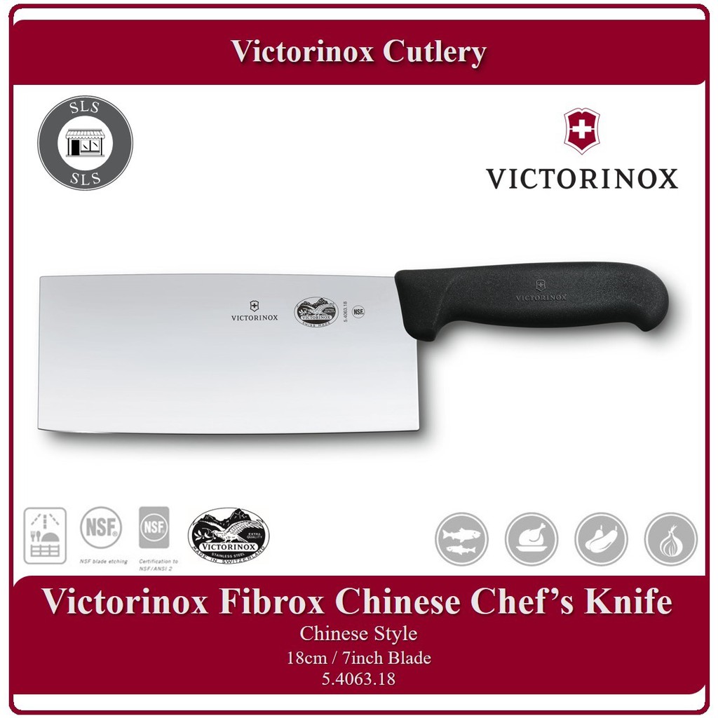 SLS Victorinox Chinese Chef's Knife Chinese Cleaver 18cm / 7inch Pisau