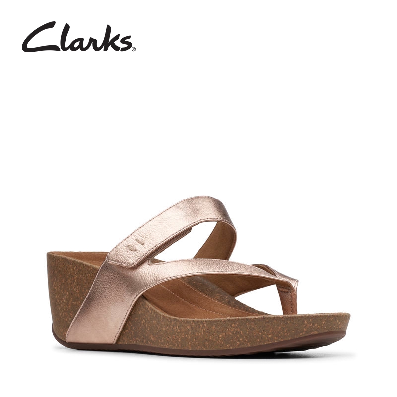 clarks rose gold sandals