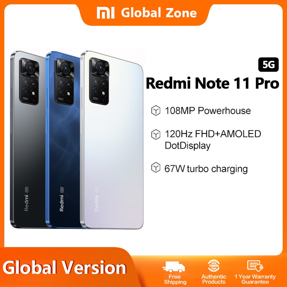 Xiaomi Redmi Note 11 Pro 5G Smartphone Global Version(64GB/128GB/Octa ...