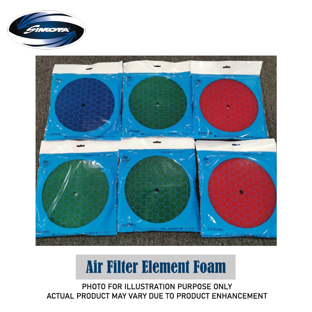 SIMOTA Air Filter Element Foam / Replacement Sponge 200mm (Red,Blue