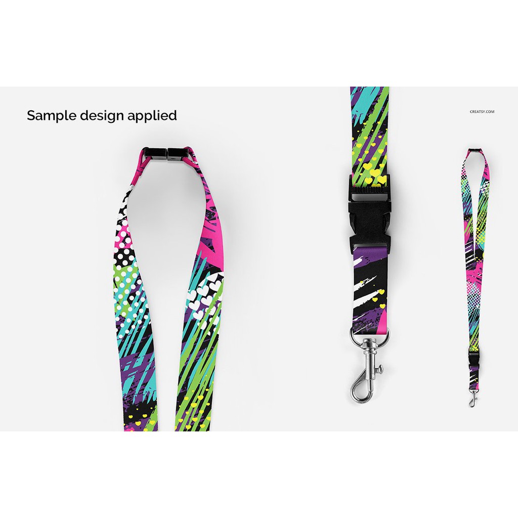 Download Template PSD Lanyard Mock Up Realistic For Designing lanyard Printing Sublimation | Shopee Malaysia