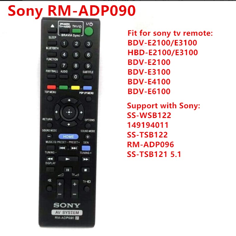 Sony RMADP090 AV System Home Theater Remote Control For BDVE2100
