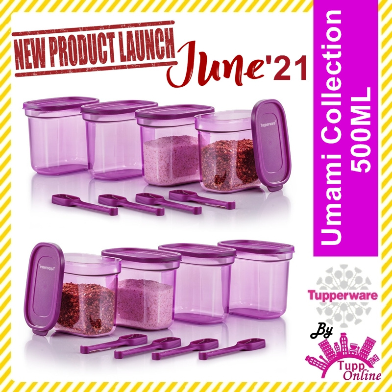 Original TUPPERWARE Umami Collection with Spoon 500ml / Bekas Umami Set / Bekas MCO Essentials [ Ready Stock ]