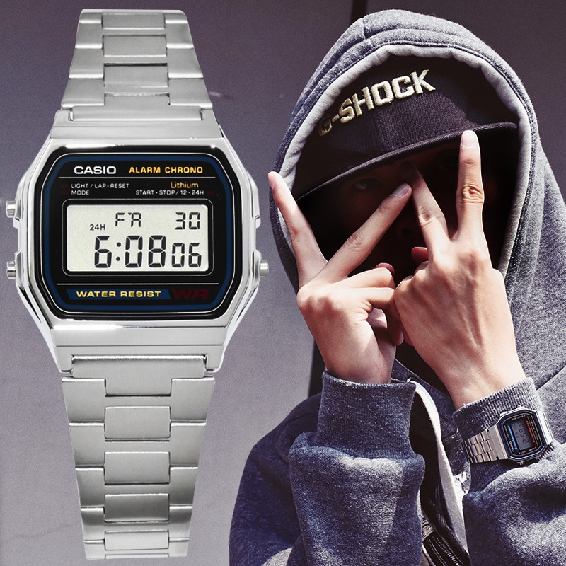 casio digital steel watch