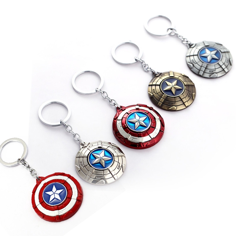Marvel Avengers Captain America Shield Key Chains Alloy Keychain Keyring 