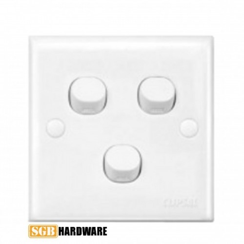 Schneider Clipsal S Classic 10a 3 Gang 1 Way Switch White Shopee Malaysia