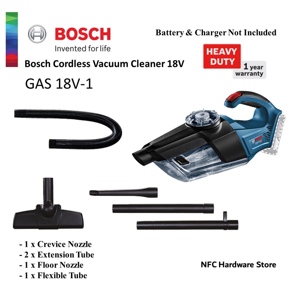 BOSCH GAS 18V-1 Cordless Vacuum Cleaner 18V (Solo)