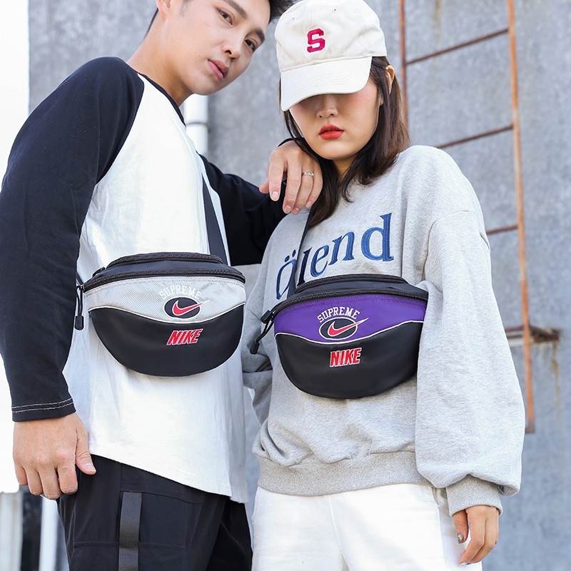 supreme nike shoulder bag silver