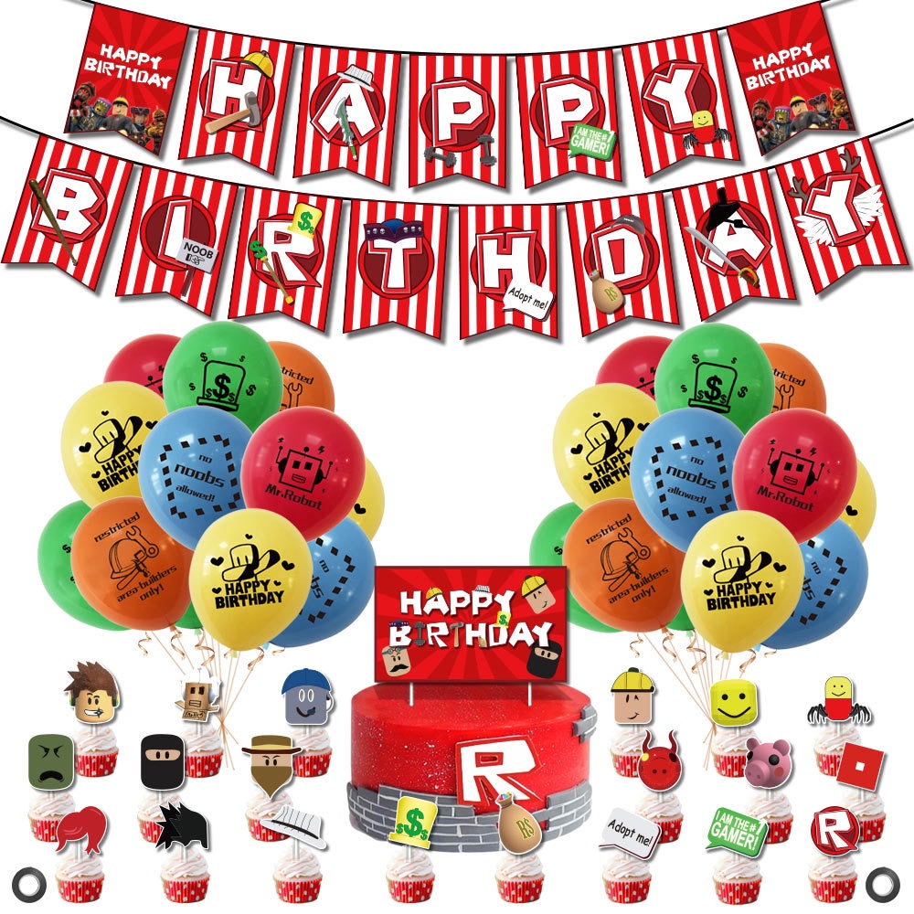 Malaysia Stock Jom Party Robux Roblox Happy Birthday Banner Latex ...