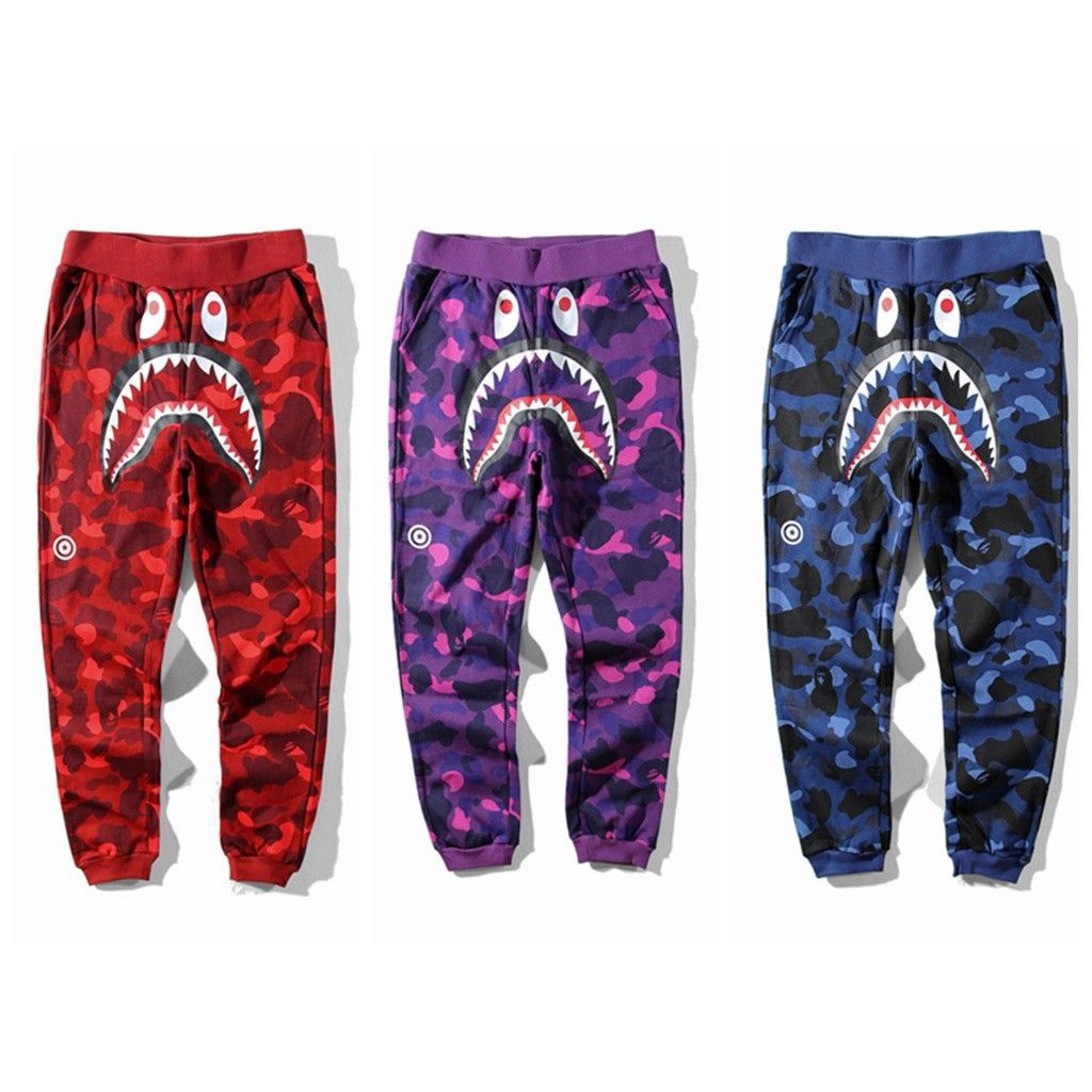 Modern Fashion BAPE A Bathing Ape Shark Head Camouflage Sweatpants Men's Casual Jogging Pants 1