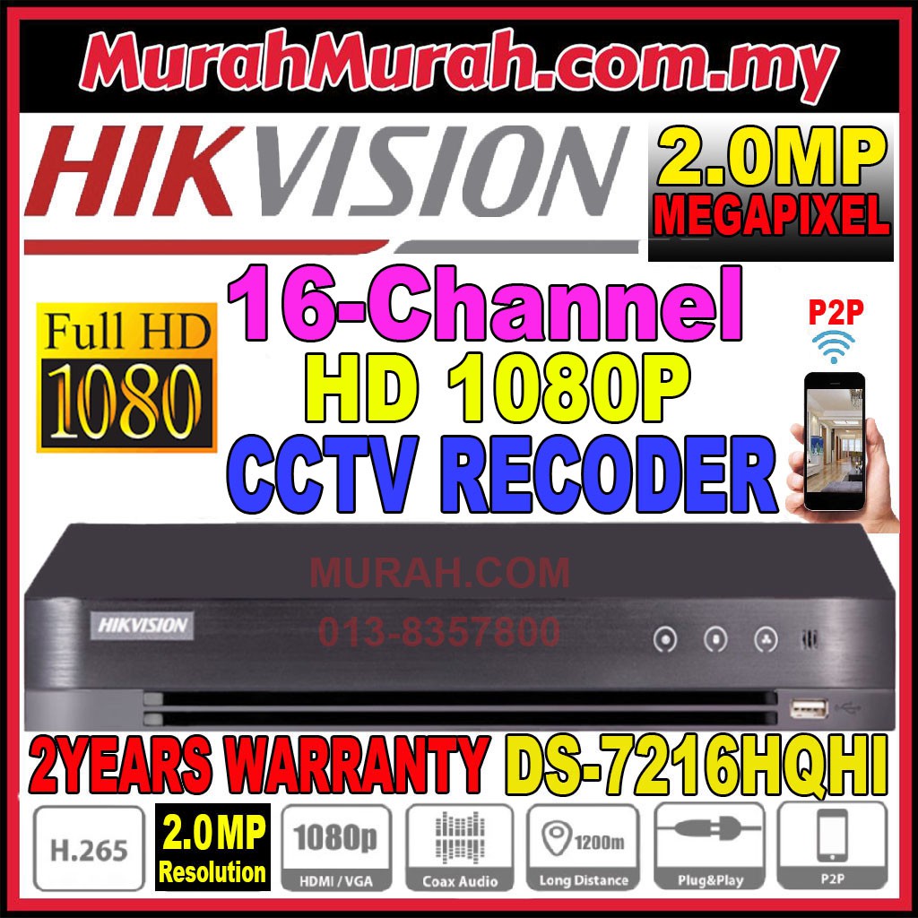 Hik Hikvision 16 Channel 2 0mp Cctv Dvr 1080p 2 Hdd Turbo Hd Ids 7216hqhi M2 S 16ch Digital Video Recorder Full Hd 2mp Shopee Malaysia