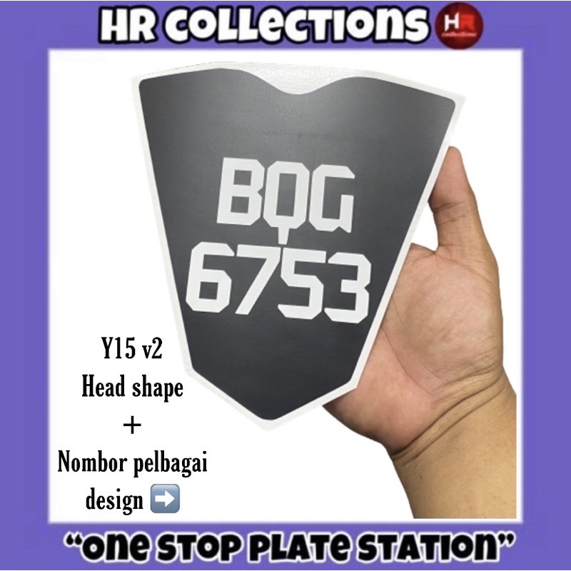 Nombor Plate Yamaha Y15zr V2 Front Head Sticker With Number Plat Stiker No Plat Depan Shopee Malaysia