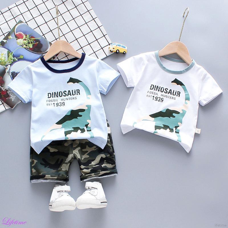 BOBORA Baby Boys Summer 2PCs Clothes Set Short Sleeved Camouflage T-Shirt Tops with Shorts Sports Suit Outfits