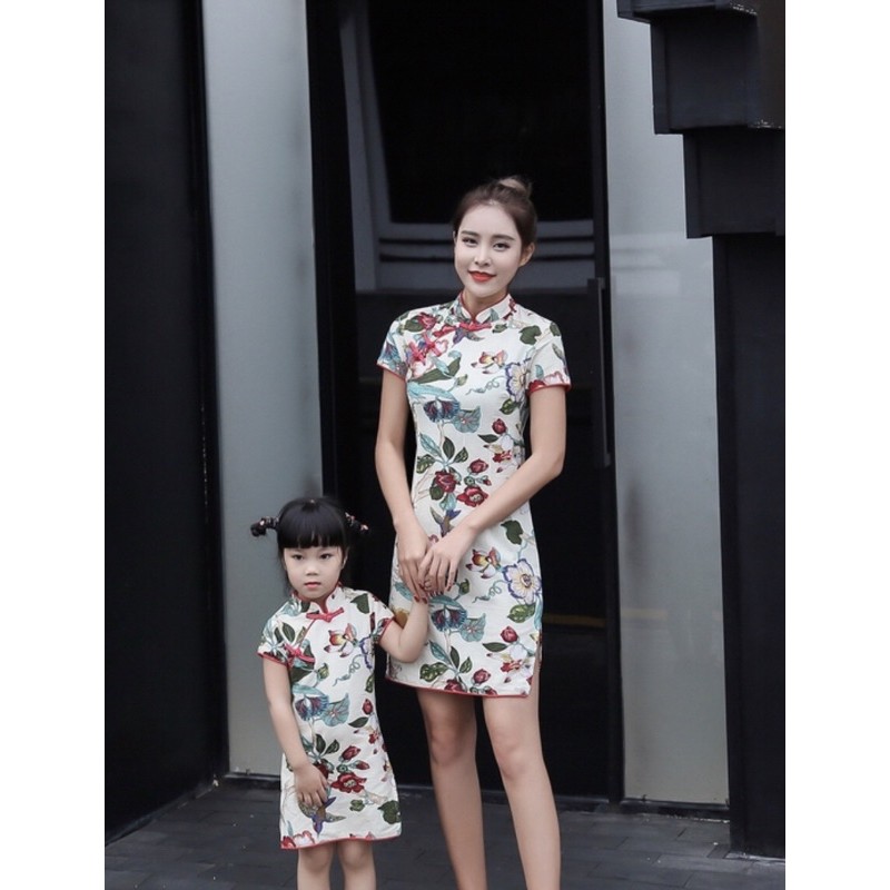 Women's dress Mother and daughter parent-child cheongsam Traditional ...