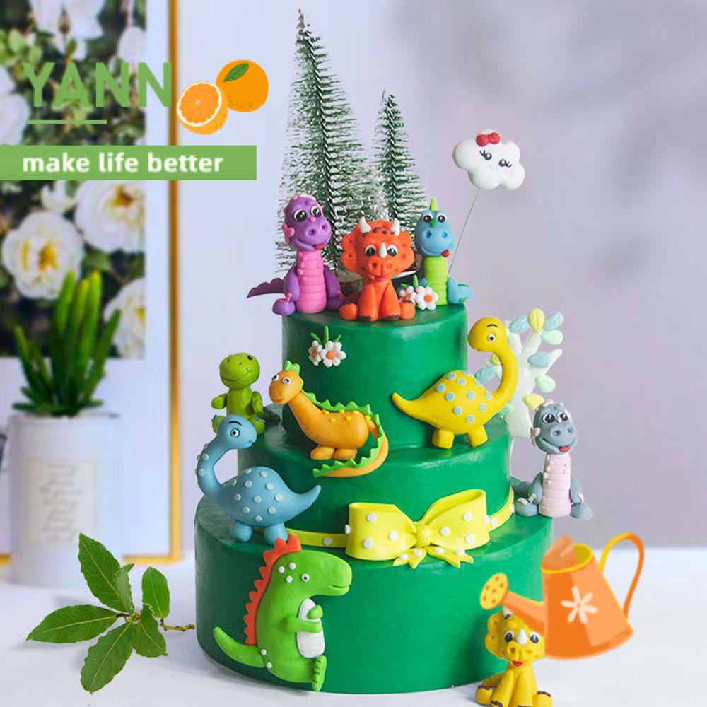 YANN Party Supplies Cake Toppers Birthday Party Decor Animal Dinosaur Theme Party Cupcake