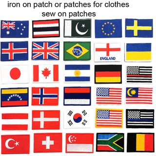 Different Worlds Countries Europe Asia And Other National Flag Badges Ironing Patch Cloth Labels Sewn On Clothes