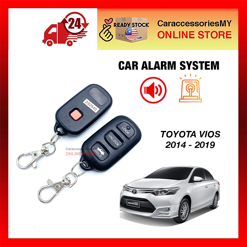 Toyota Vios 2014-2019 key start OEM PLUG N PLAY car alarm system door lock remote key replacement