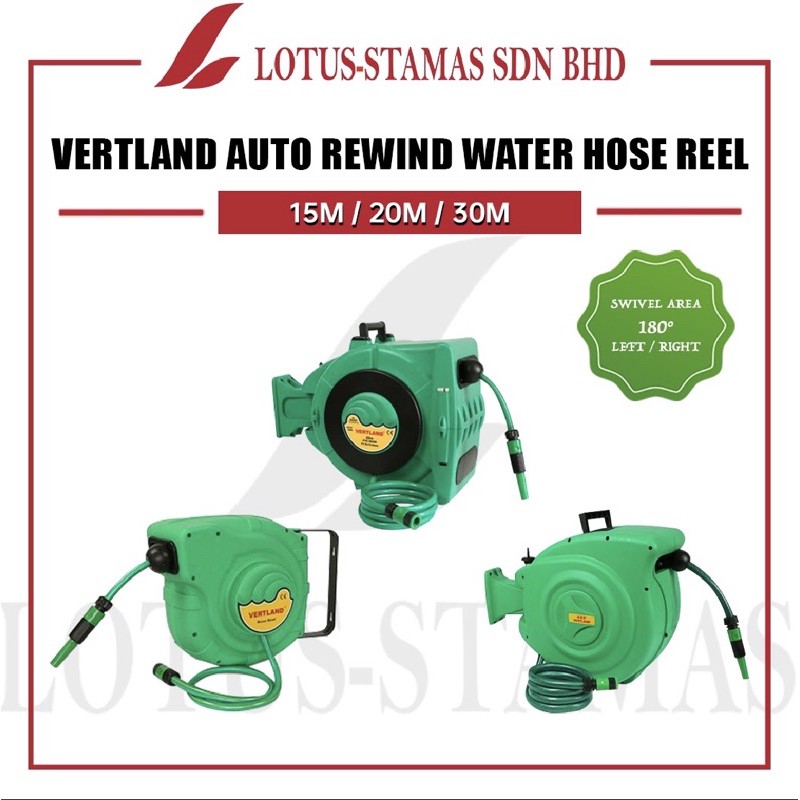 Vertland 15m m 30m Retractable Auto Rewind Garden Water Hose Reel Shopee Malaysia