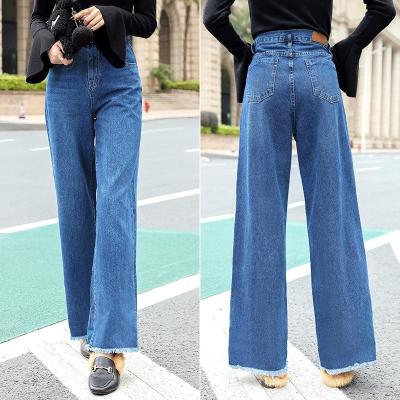 high waisted denim pants