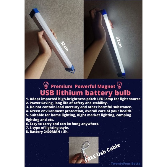 Premium Powerful USB lithium battery bulb Shopee Malaysia