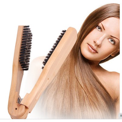 Hair Straightening Comb Brush Double Sided Bristle Hair Brush