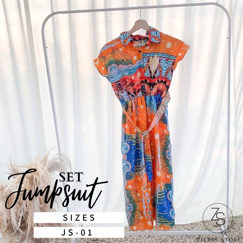 Jumpsuit Overall Floral Ready Stock
