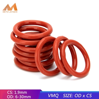 2.4mm Wire Diameter Food Grade Silicone O-Ring 8mm To 70mm OD Red O Rings Seals 