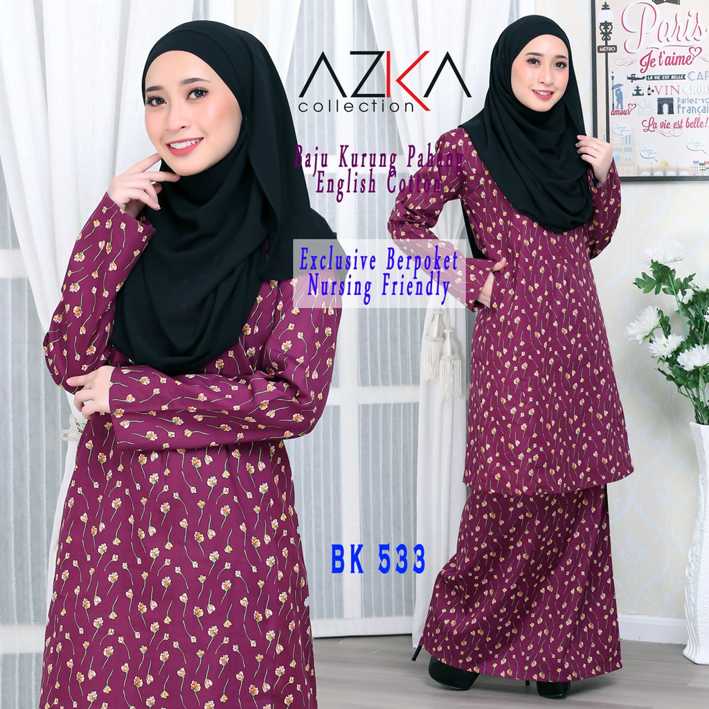 BIG Sale  Baju  Kurung  Pahang  English Cotton AZKA 