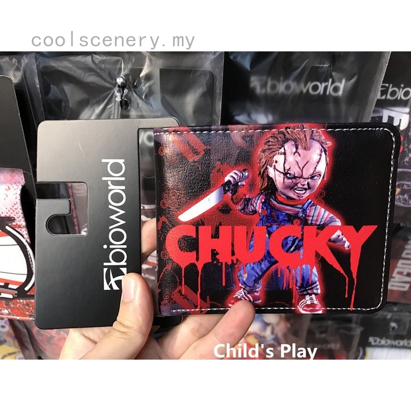 Movie Child/'s Play Chucky Logo Wallet Short Bifold Purse Handbag Anime Coin Bag