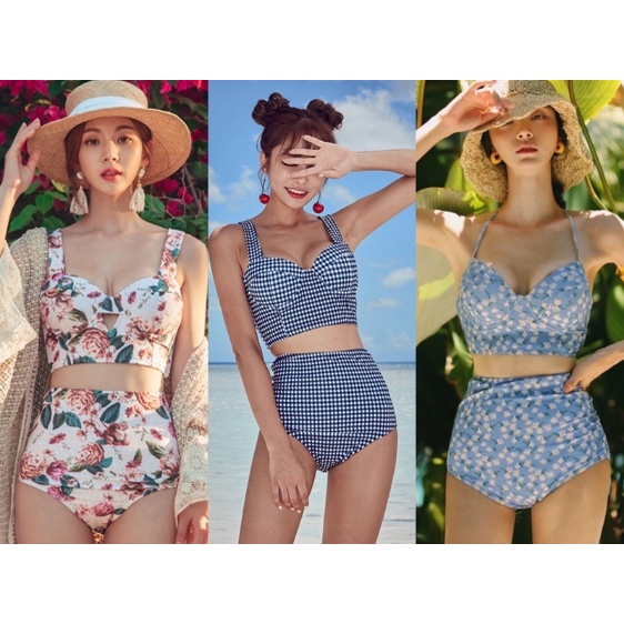 Floral swimwear, sexy high waisted bikini, high-quality fabric, beach wear Y41