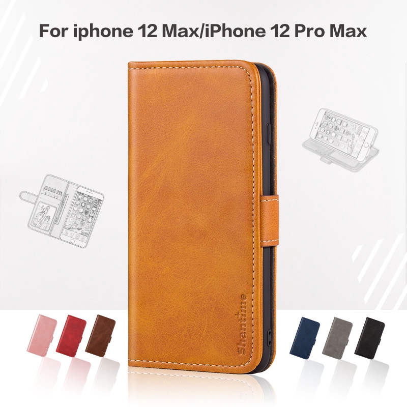Luxury Magnet Wallet Case Iphone 12 Pro Max Leather Flip Cover For Iphone 12 Pro Max Fashion Cases With Card Holder Shopee Malaysia