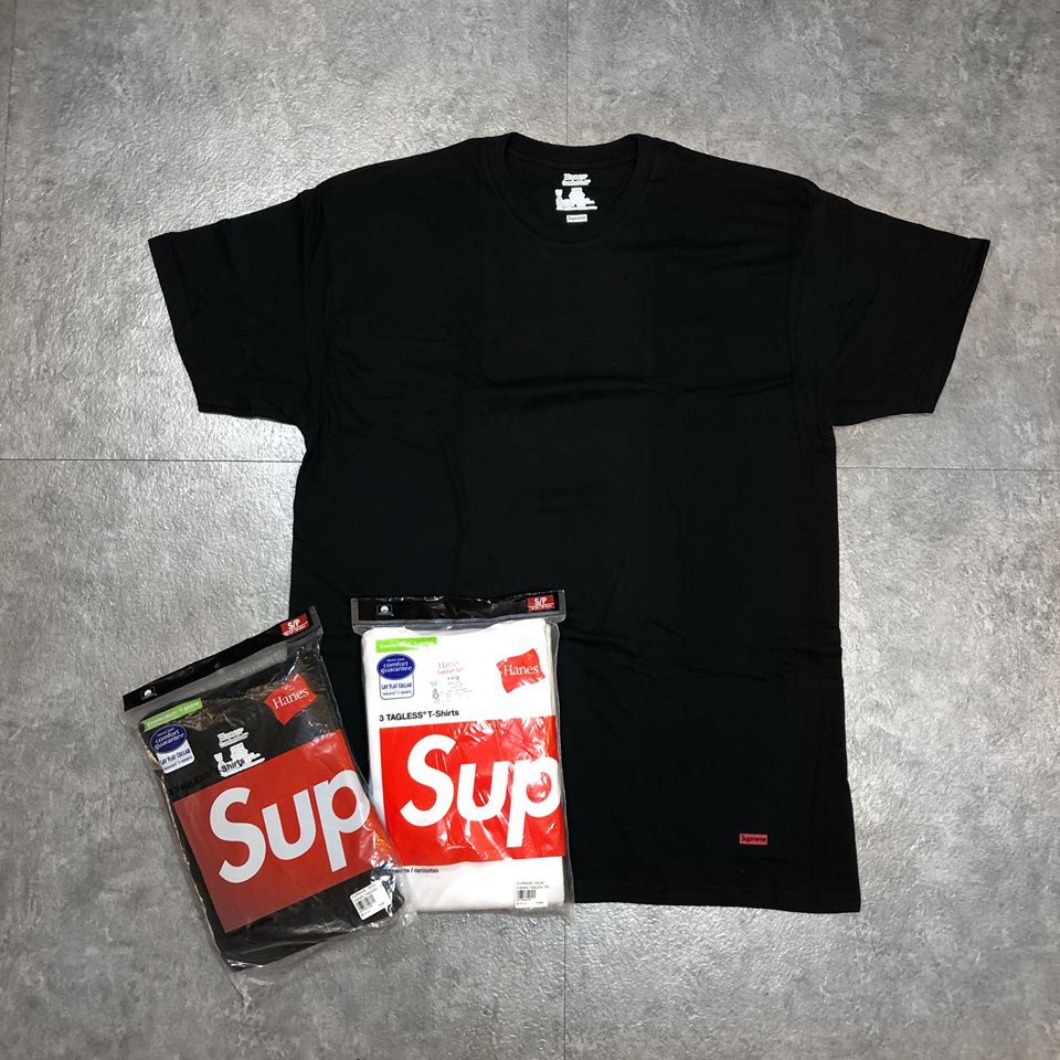 supreme hanes black tee
