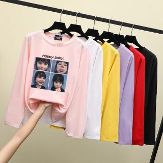 Women s T shirt Plus  Size  Happy Body Long sleeve Blouse 