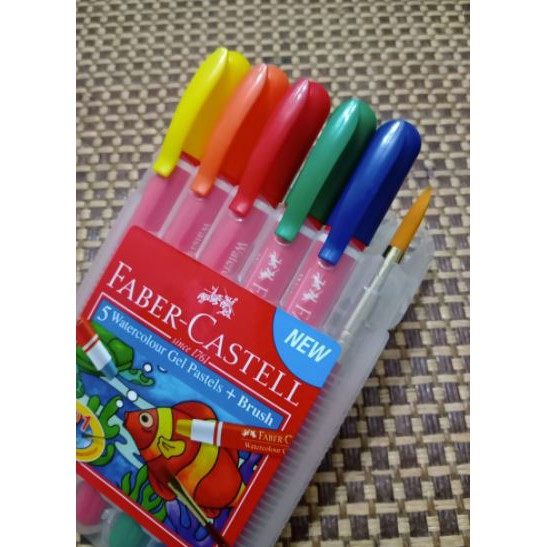 Faber Castell - 5 watercolour soft pastels + brush | Shopee Malaysia