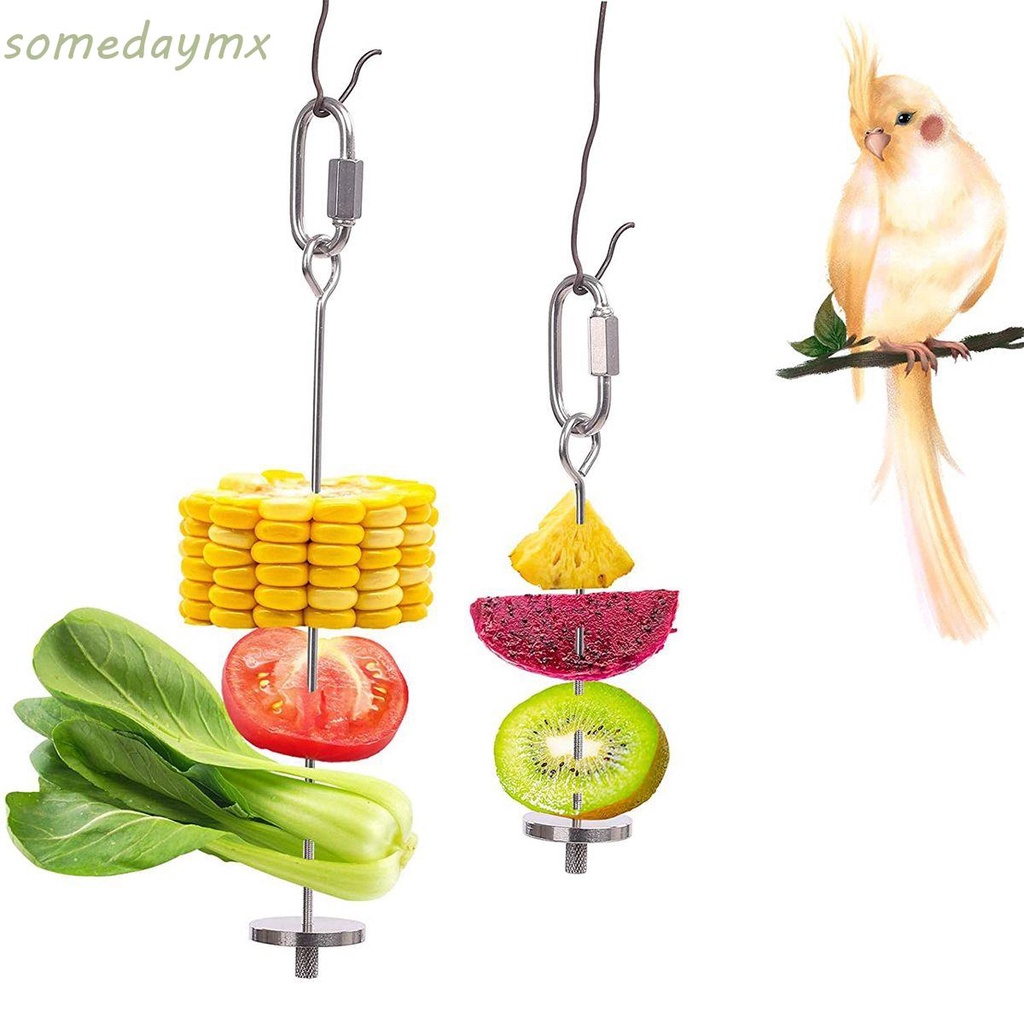 SOMEDAYMX Conure Bird Food Holder Parakeet Parrot Feeder Fruit Stick