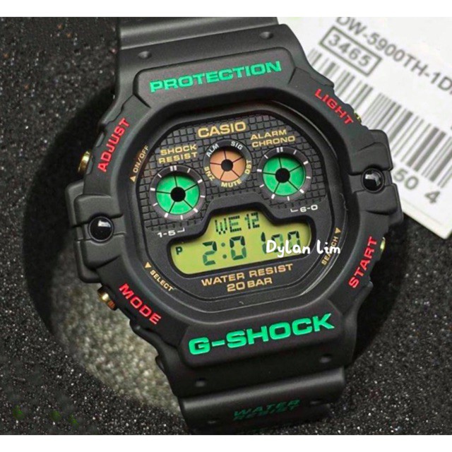 Casio G Shock Dw 5900th 1 Tapak Kucing Rasta 100 Original Shopee Malaysia