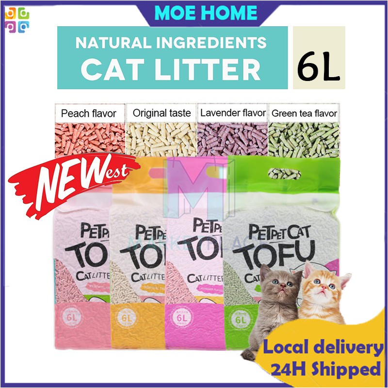 Pasir Kucing Wangi 6L Clumping Natural Cat Litter Tofu Pasir 