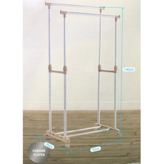 TOP POINT Double Pole Clothes Rack/Cloth Hanger And Organizer Garment