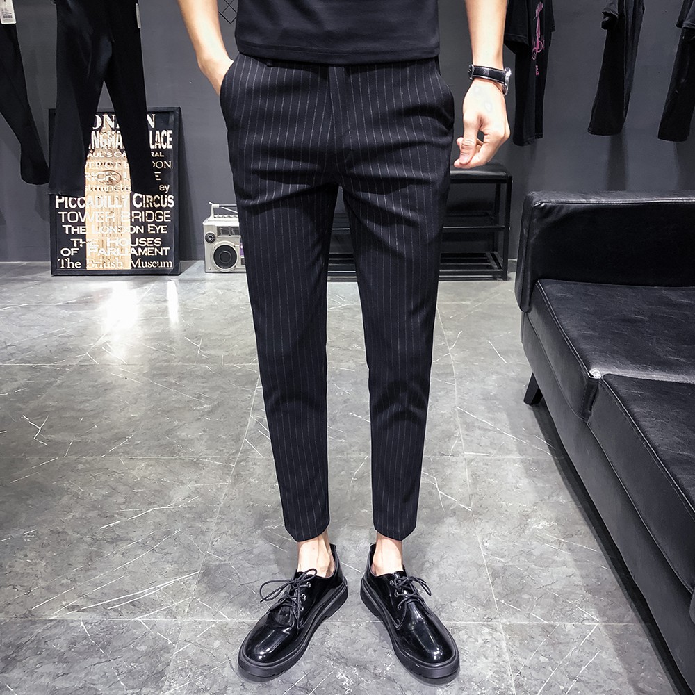 striped cropped pants mens