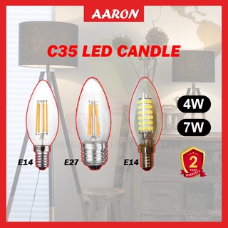 C35 4W Edison COB Filament Retro LED Light Candle/Flame Bulb Lamp Chandelie Aaron Shop